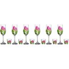 Набор "Тюльпаны" 6 бокалов для шампанского 200 мл, 6 стопок 50 мл, рисунок МИКС - Фото 4