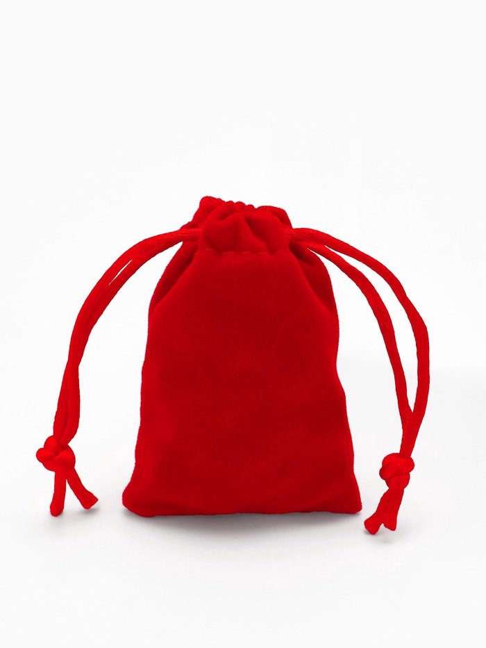 Мешочек бархатный «Классика», 5×7 см, фасовка 50 шт., красный - Фото 1