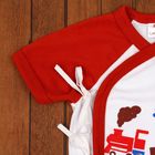 Детский костюм "Паровозик": футболка н азавязках, шорты, на 6-12 мес, цвет коричневый - Фото 2