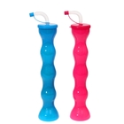 Стакан пластиковый с трубочкой «Гофра» 500 мл, МИКС - Фото 1