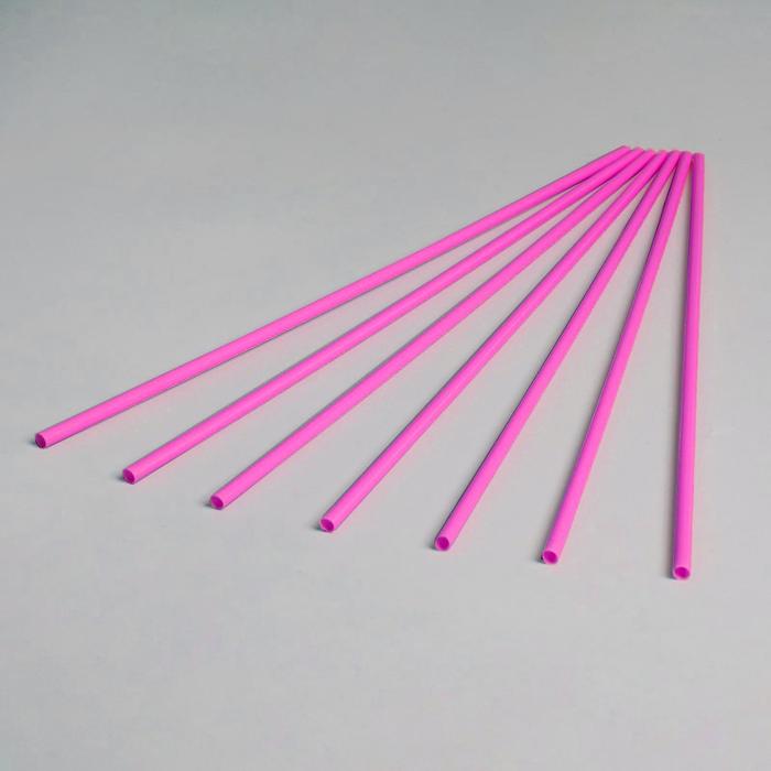 Трубочка для шаров, 40 см, d=1 см, цвет розовый - Фото 1
