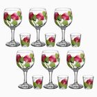 Набор "Яркие тюльпаны", 12 предметов: 6 фужеров для вина 290 мл, 6 стопок 50 мл, рисунок МИКС - Фото 7