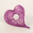 Каркас для букета "Сердце" 28 см, сизаль, фиолетовый - Фото 2
