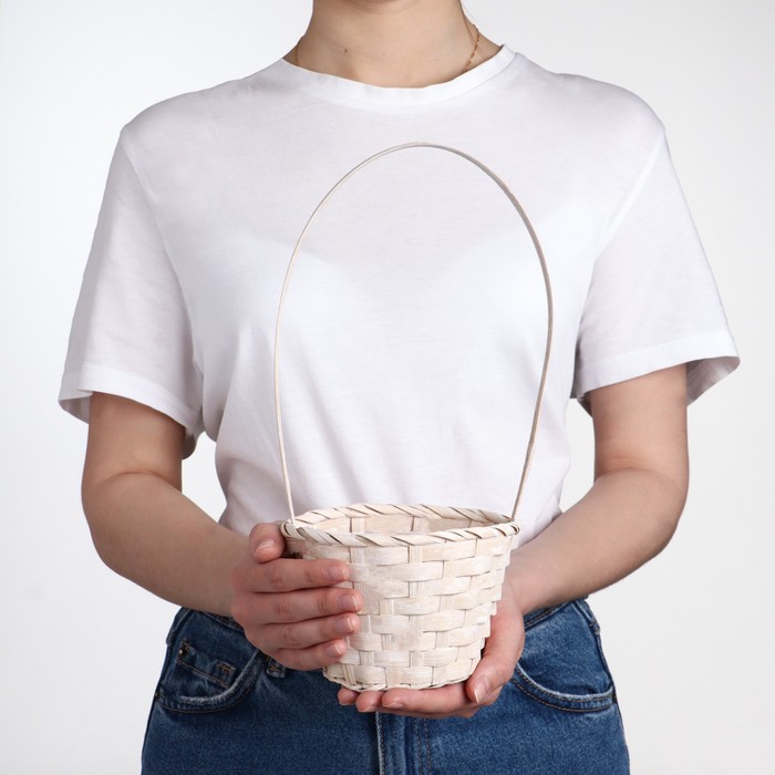 Корзина плетёная, бамбук, белый Maui - Фото 1