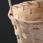Корзина плетёная, бамбук, белая, (цилиндр) - Фото 2
