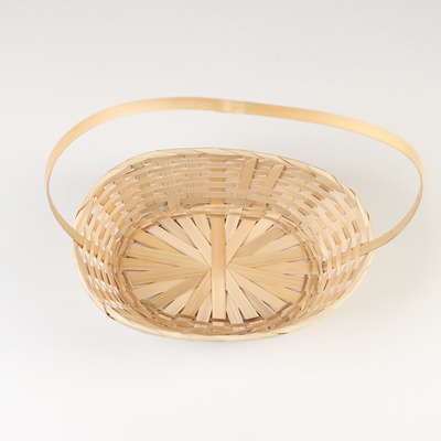 Корзина плетеная (бамбук), 30х22xH13/49см натуральный