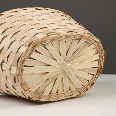 Корзина плетеная (бамбук), 30х22xH13/49см натуральный