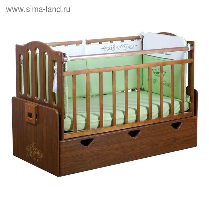 Автоматическая детская кроватка "Укачай-ка 03", цвет орех