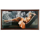 Часы-картина настенные, серия: Люди, "Девушка на кушетке", 50 х 100 см - фото 4084070