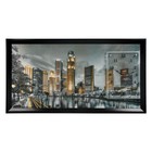 Часы-картина настенные, серия: Город, "Ночной Сингапур", 50 х 100 см - фото 302233260