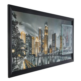 Часы-картина настенные, серия: Город, 'Ночной Сингапур', 50 х 100 см