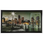 Часы-картина настенные, серия: Город, "Ночной Бостон", 50 х 100 см - фото 317880277