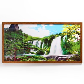 Часы-картина настенные, серия: Природа, "Водопад", 50 х 100 см