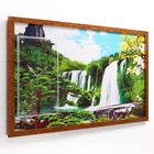 Часы-картина настенные, серия: Природа, "Водопад", 50 х 100 см - фото 9822179