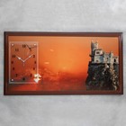 Часы-картина настенные, серия: Город, "Ласточкино гнездо, закат", 50 х 100 см - фото 4084099