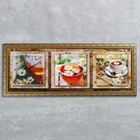 Часы-картина настенные, серия: Цветы, "Ромашковый чай", 35 х 100 см - фото 8431860