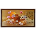 Часы-картина настенные, серия: Цветы, "Закат в пустыне", 50 х 100 см - фото 8431875