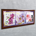 Часы-картина настенные, серия: Цветы, "Фиолетовые орхидеи", 35 х 100 см - Фото 2