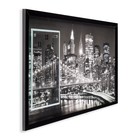 Часы-картина настенные, серия: Город, "Ночной Нью-Йорк", 50 х 100 см - фото 9822203