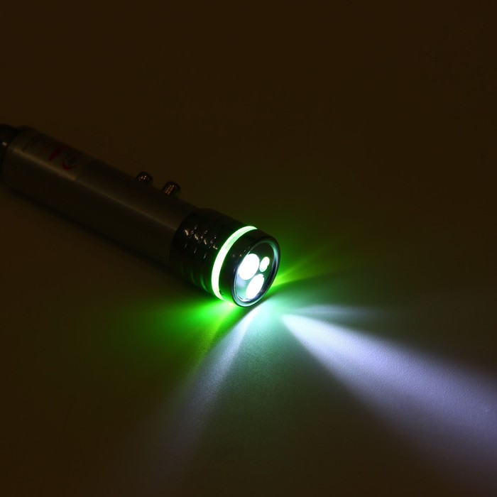 Лазерная указка "Мастер К", с карабином, 2 LED, 2 режима, 7 х 1.4 см - фото 1905350099