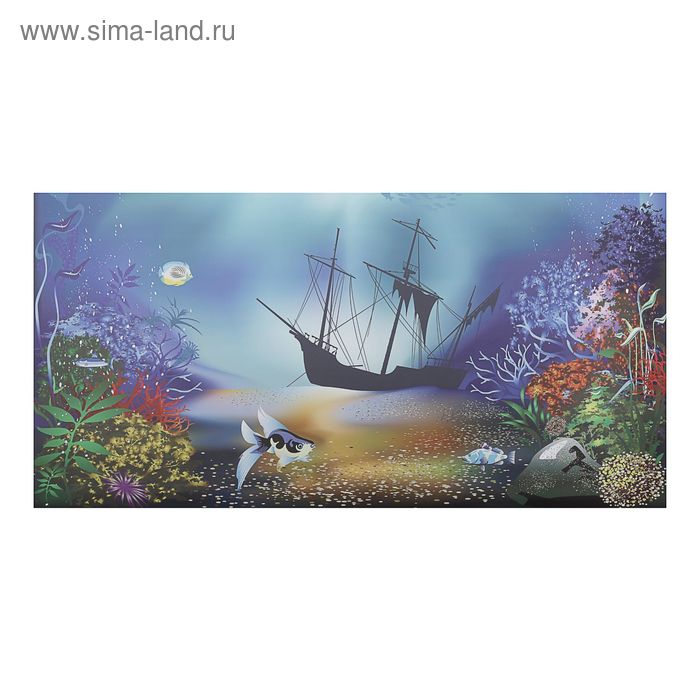 Фон для аквариумов "Корабль" 60*30см односторонний - Фото 1