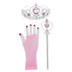 Карнавальный набор "Принцесса" 3 предмета: корона, жезл, перчатки, цвет светло розовый - Фото 1