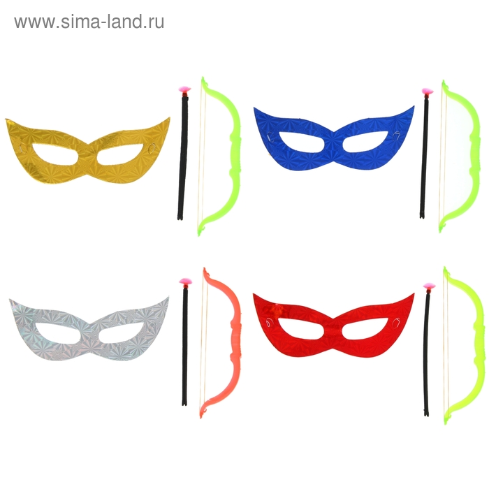 Набор «Стрелок», 2 предмета: маска, лук, цвета МИКС - Фото 1