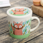 Кружка 270 мл «Звери», с крышкой, цвета МИКС - Фото 1