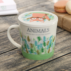 Кружка 270 мл «Звери», с крышкой, цвета МИКС - Фото 3