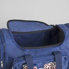 Сумка спортивная, отдел на молнии, 3 наружных кармана, длинный ремень, цвет синий - Фото 5