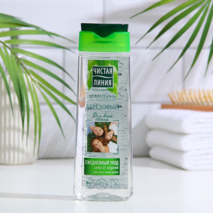 Шампунь для волос Чистая линия для всей семьи Березовый, 250 мл - Фото 1