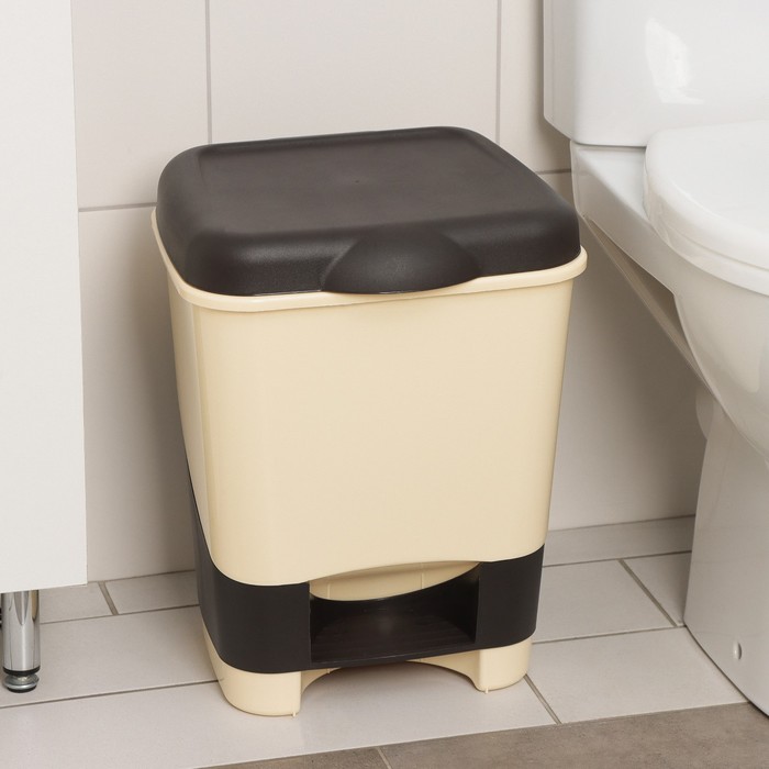 Контейнер для мусора с педалью, 20 л, МИКС - Фото 1