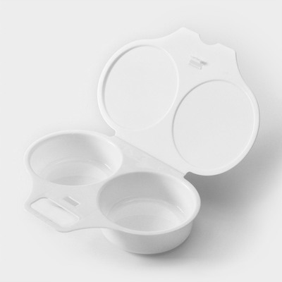 Контейнер для приготовления 2-х яиц в СВЧ-печи Полимербыт «Глазунья», пластик, белый