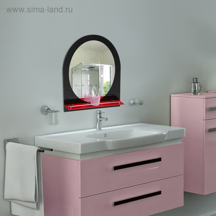 Зеркало в ванную комнату 80×60 см Ассоona A621, 1 полка - Фото 1