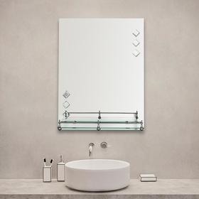 Зеркало в ванную комнату Ассоona, 60×45 см, A616, 1 полка
