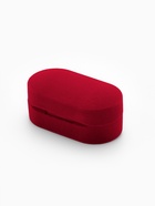 Футляр под серьги, кольца, запонки «Овал вытянутый», бархатный, 7.5×4 см, красный - Фото 3