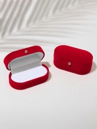 Футляр под серьги, кольца, запонки «Овал вытянутый», бархатный, 7.5×4 см, красный - Фото 7