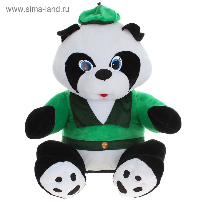 Мягкая игрушка "Панда большая в костюме", цвет зелёный - Фото 1
