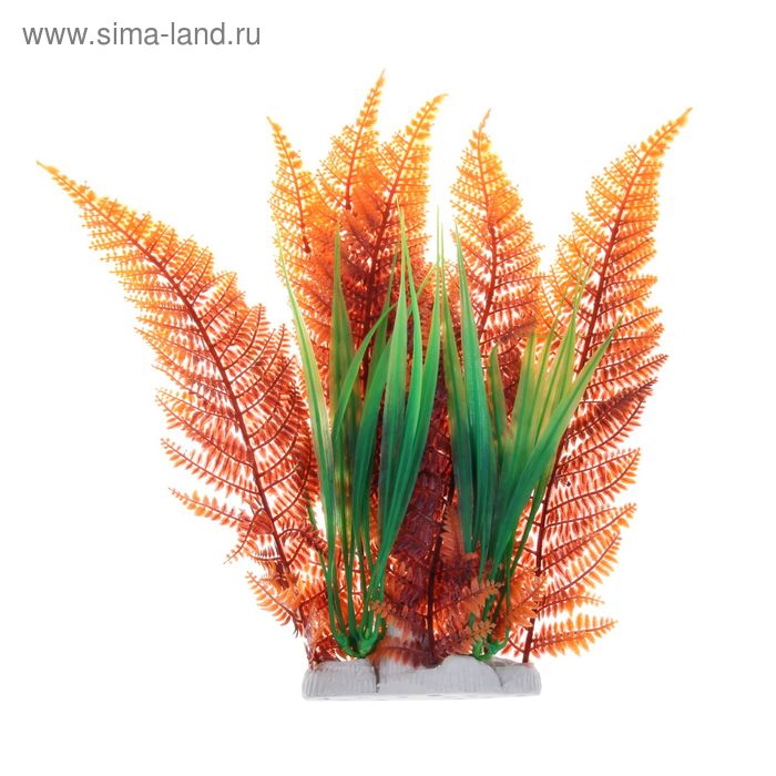 Растение искусственное аквариумное Папоротник Красный, 18 х 4 х 35 см - Фото 1