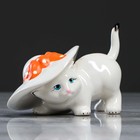 Сувенир "Кот в шляпе" белый, 10 см, микс - Фото 1