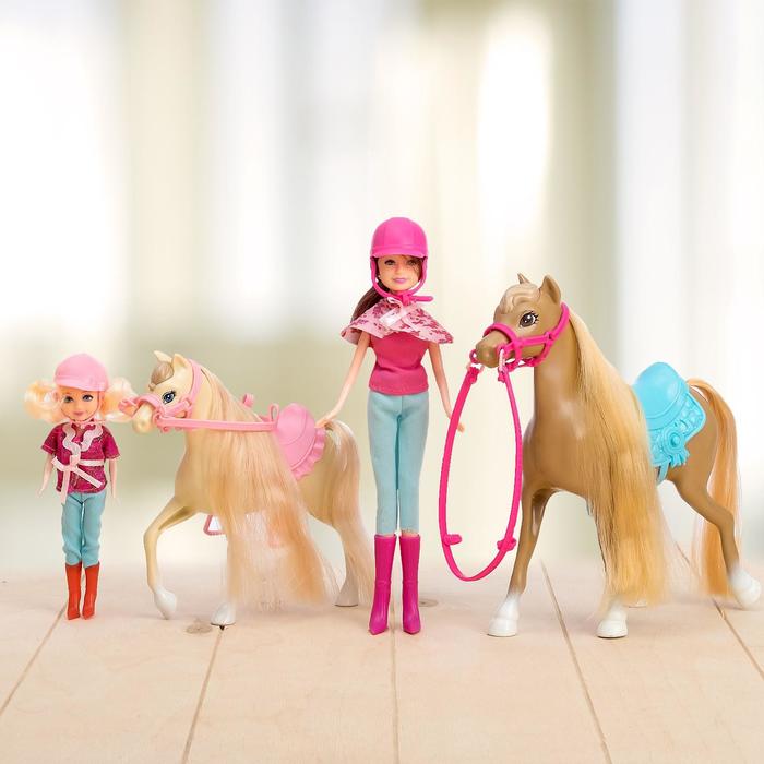 Набор игровой «Конная прогулка»: 2 куклы и 2 лошадки - Фото 1