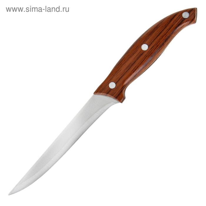 Нож для мяса и стейков Доляна «Эко», лезвие 12 см, цвет коричневый - Фото 1