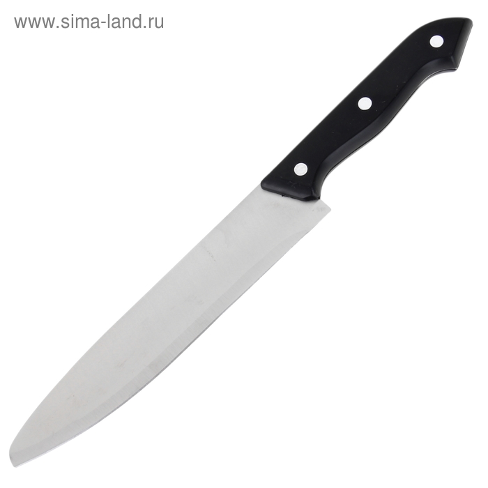 Нож кухонный Доляна «Универсал», лезвие 19,5 см, цвет чёрный - Фото 1