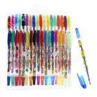 Набор гелевых ручек 36 цветов металлик корпус с рисунком в блистере на кнопке - Фото 1