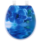 Сиденье для унитаза с крышкой «Синяя орхидея», 40×35 см, мягкое - Фото 1