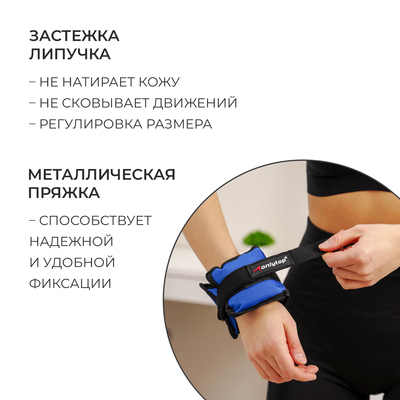 Утяжелители ONLYTOP, 2 шт.×0.5 кг, синие