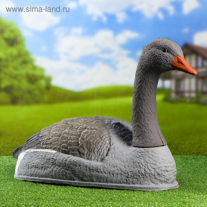 Фигура подсадная "Гусь серый сторожевой" полукорпус, 58 х 35 х 17 см - Фото 1
