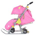 Санки коляска «Ника детям 7 - леденец» с выдвижными колёсами, цвет розовый - Фото 2