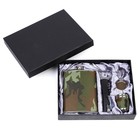 Подарочный набор 5 в 1 «Полевой», 17×21.5 см, фляжка 270 мл, 2 рюмки, брелок, открывалка-штопор, металл, текстиль - Фото 1