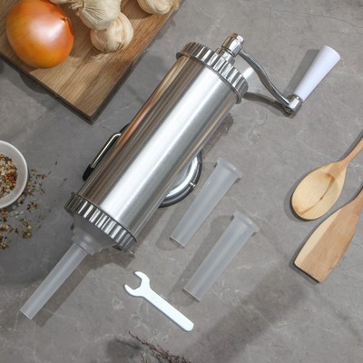 Шприц колбасный, 0.75 кг, 31×14×10 см, 3 насадки, нержавеющая сталь